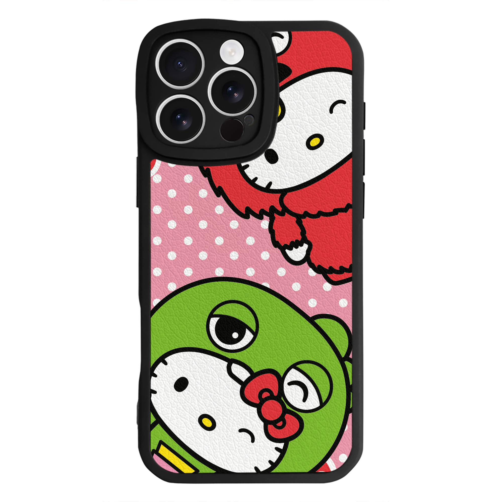 （画像用） Hello Kitty ハローキティ 【iPhone 16シリーズ対応】シリコンスマホケース（レザー調） 材質：シリコン
